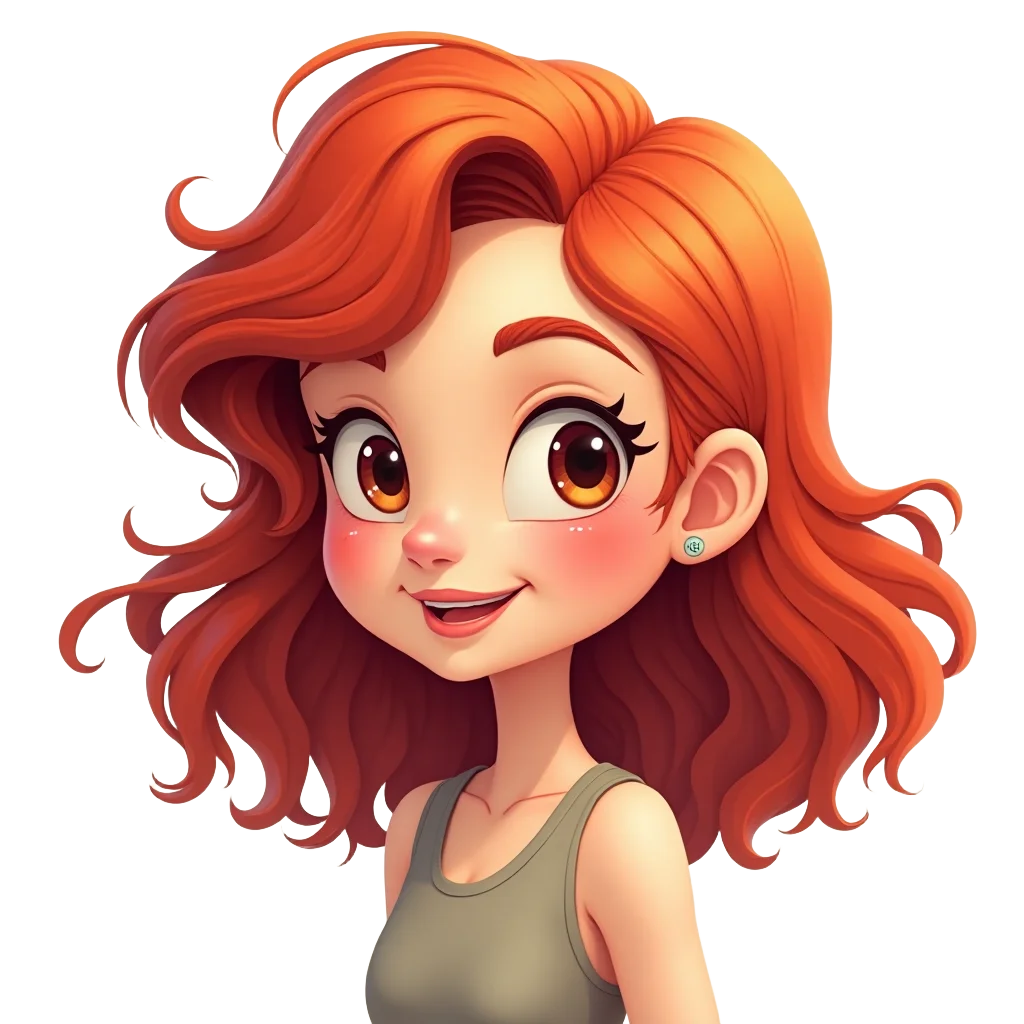 Animated Character with Red Hair